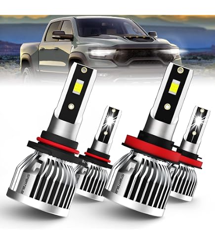 AUXITO M6PLUS H11/9005 LED Headlight Bulbs Combo For Dodge Ram 1500 2500 3500 (2009-2021) – 48000 Lumens, CANBUS, IP68