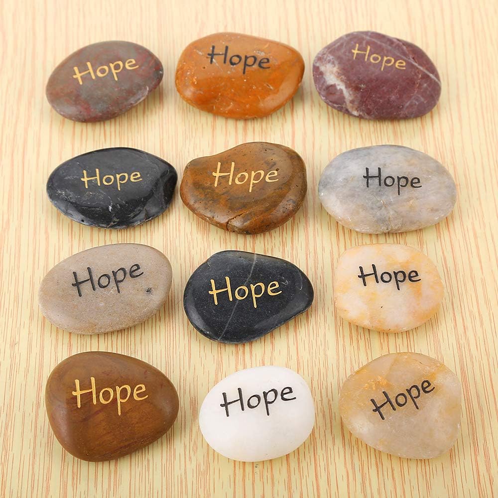 ROCKIMPACT 12PCS HOPE Engraved Inspirational Rocks, Sentimental Gifts, Self Motivational Treat - Image 5