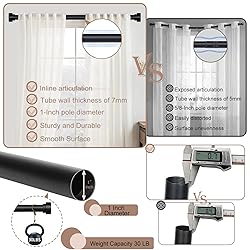 Black Curtain Rods for Windows 48 to 84