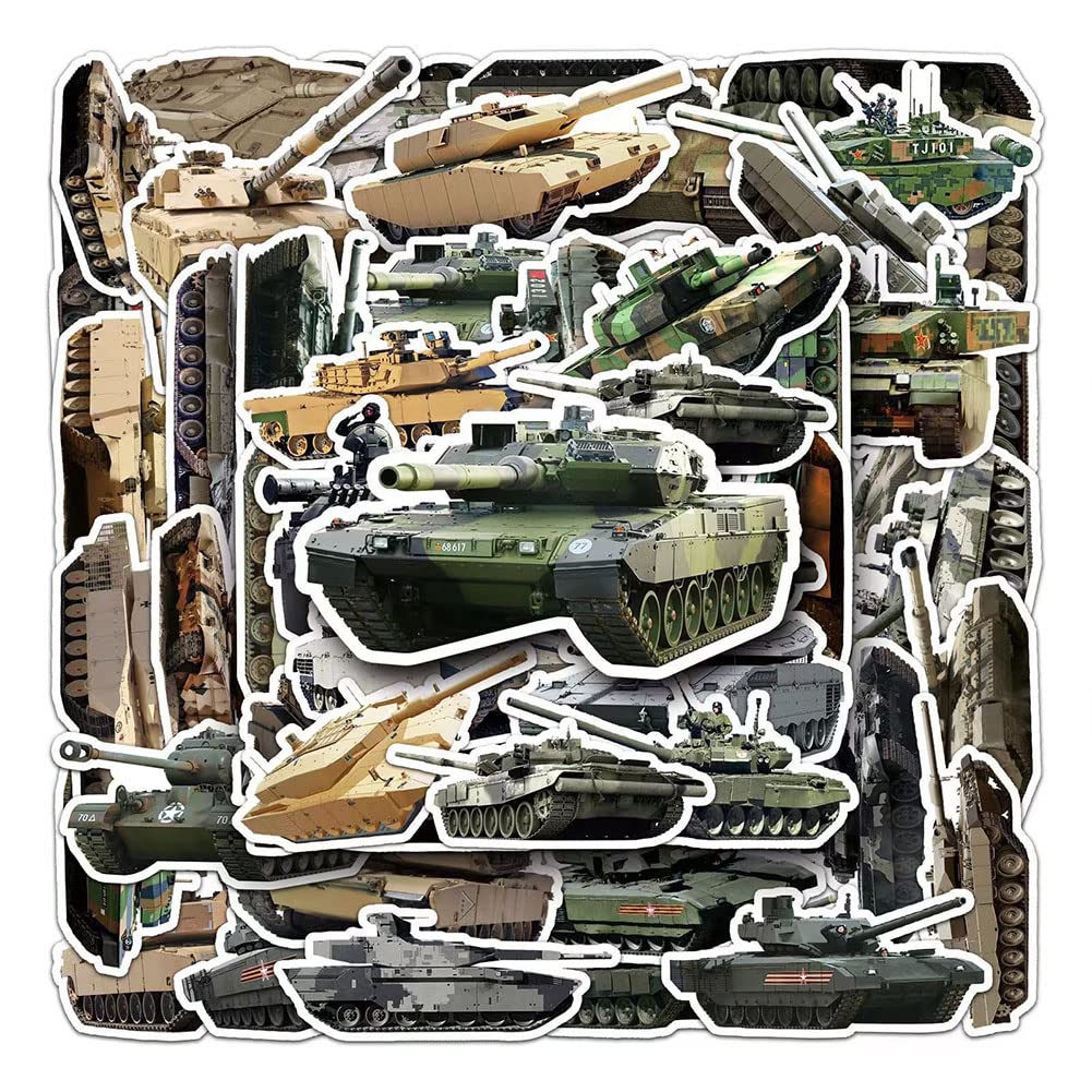 Tank Stickers |50Pcs Tank Waterproof Vinyl Decals for Water Bottles Laptop