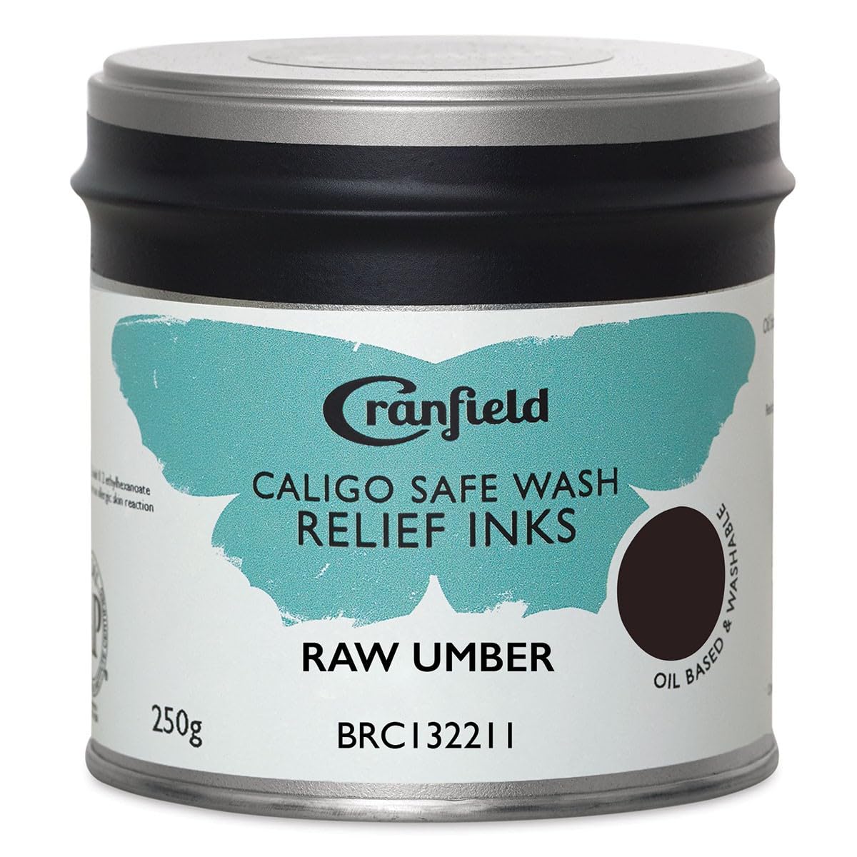 Cranfield : Caligo : Safe Wash : Relief Ink : 250g Tin : Raw Umber