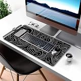 HGWALP Large Gaming TOPO Mouse Pad Black and White Topographic 31.5 x 11.8 view 7