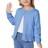 GRACE KARIN Girls Long Sleeve Cardigan Sweater Girls Button Closure Knitted Cable Cardigan 5-12Y