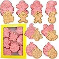 Crethinkaty Christmas Cookie Cutter Set, 8pcs 3D Pressable Christmas Cookie Cutters and Stamps- Gingerbread Man, Christmas Tr