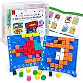 Pixel Art Kit for Kids &ndash; STEM Building Toy &amp; Educational Science Gift | 400+ Colorful Pattern Blocks STEM Activity Set, Fine Motor Training, Math Manipulatives for Sorting &amp; Counting Learning