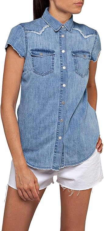 replay denim shirt womens