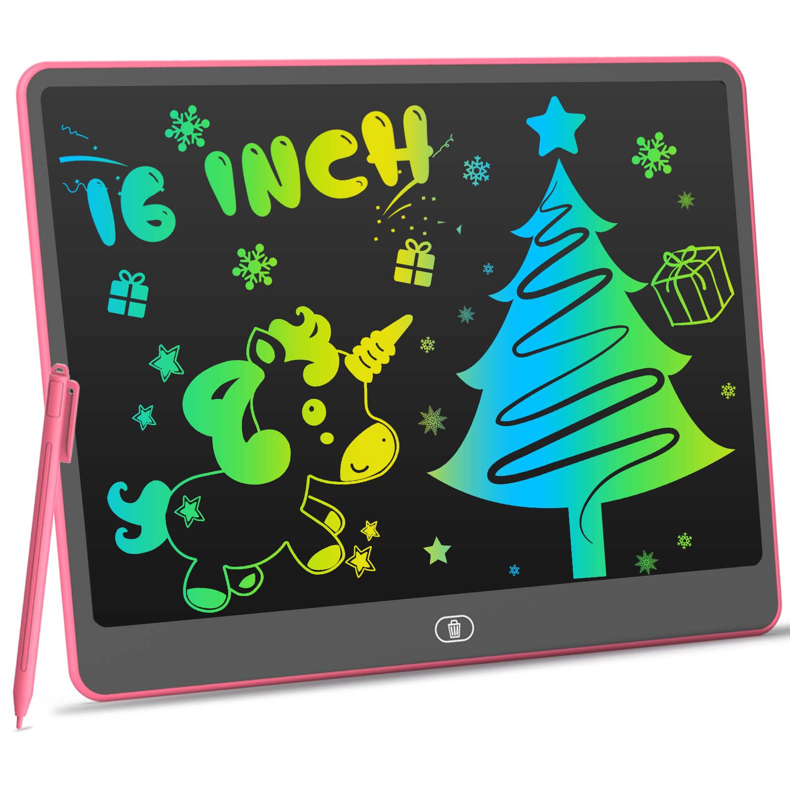 LEYAOYAO LCD Writing Tablet for Kids, 16 Inch Colorful Drawing Pads Doodle Boards, Educational and Learning Kids Toys Gifts for 3 4 5 6 7 8 Year Old Boys and Girls (Pink)