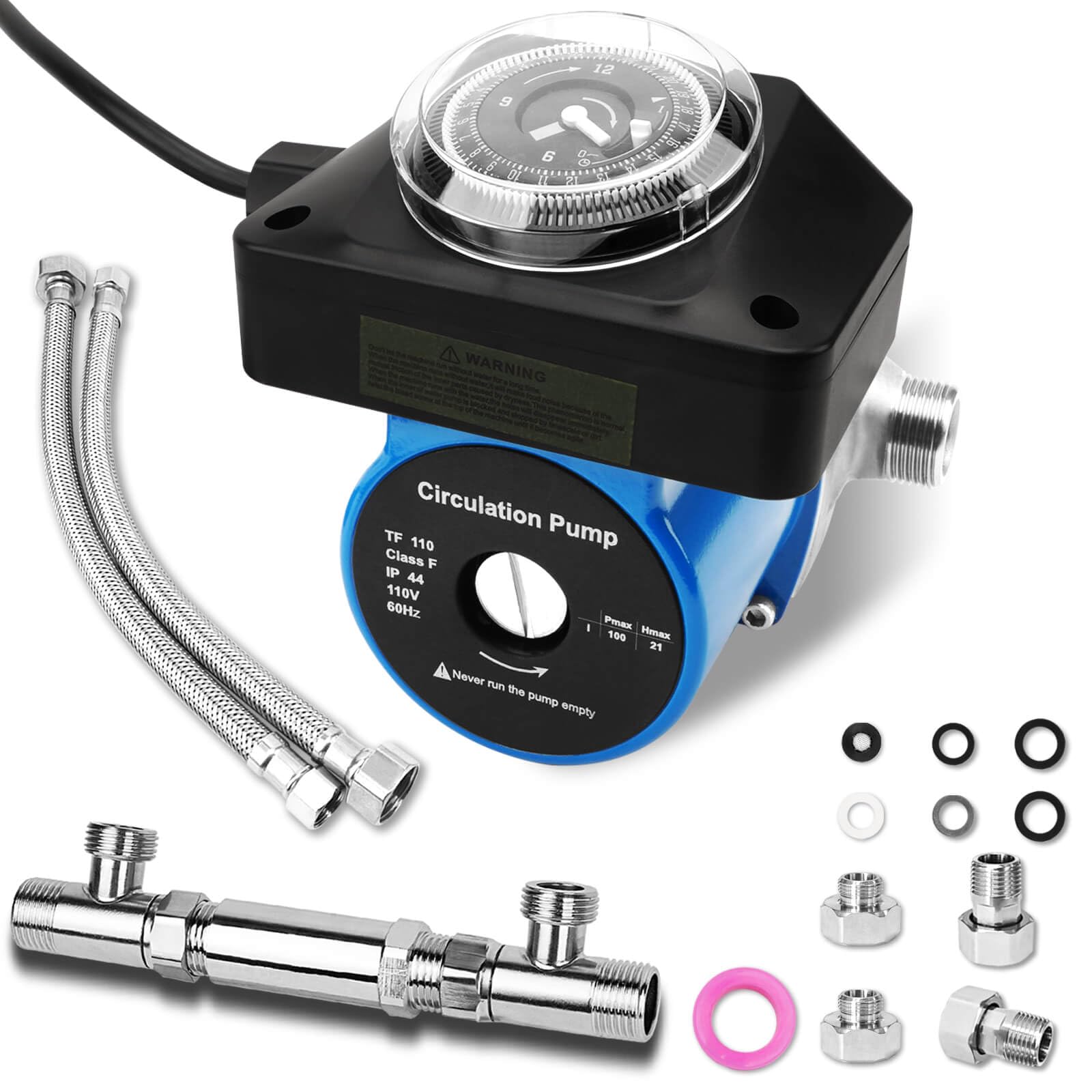 Photo 1 of ZAIGANMA Hot Water Recirculating Pump with Timer Recirculation System & BSP 3/4" w/NPT 1/2" Adapter, Sensor Valve 304 Stainless Steel Bybass Valve Kit for Instant Hot Tank Water Heaters #595916 095580
