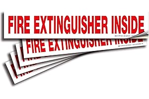 ISYFIX Fire Extinguisher Inside Sticker Sign - 4 Pack 9x1.7 Inch - Premium Self-Adhesive Vinyl, Laminated for Ultimate UV, Weather, Scratch, Water and Fade Resistance, Indoor and Outdoor
