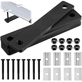Zonon 28 Pcs Rooftop Tent Mounting Hardware Set Roof Rack Brackets, Black | 4 5.3" x 1" Flat Mending Plates 8 Screws 8 Nuts and 8 Aluminum Blocks, Roof Rack Mounting Brackets, Secure Installation Kit