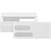 Blue Summit Supplies 500#9 Double Window Security Envelopes, Flip &amp; Seal | 3 7/8 x 8 7/8 in, Security Tint, Flip and Seal, for QuickBooks Invoices, Statements, Billing Mailings
