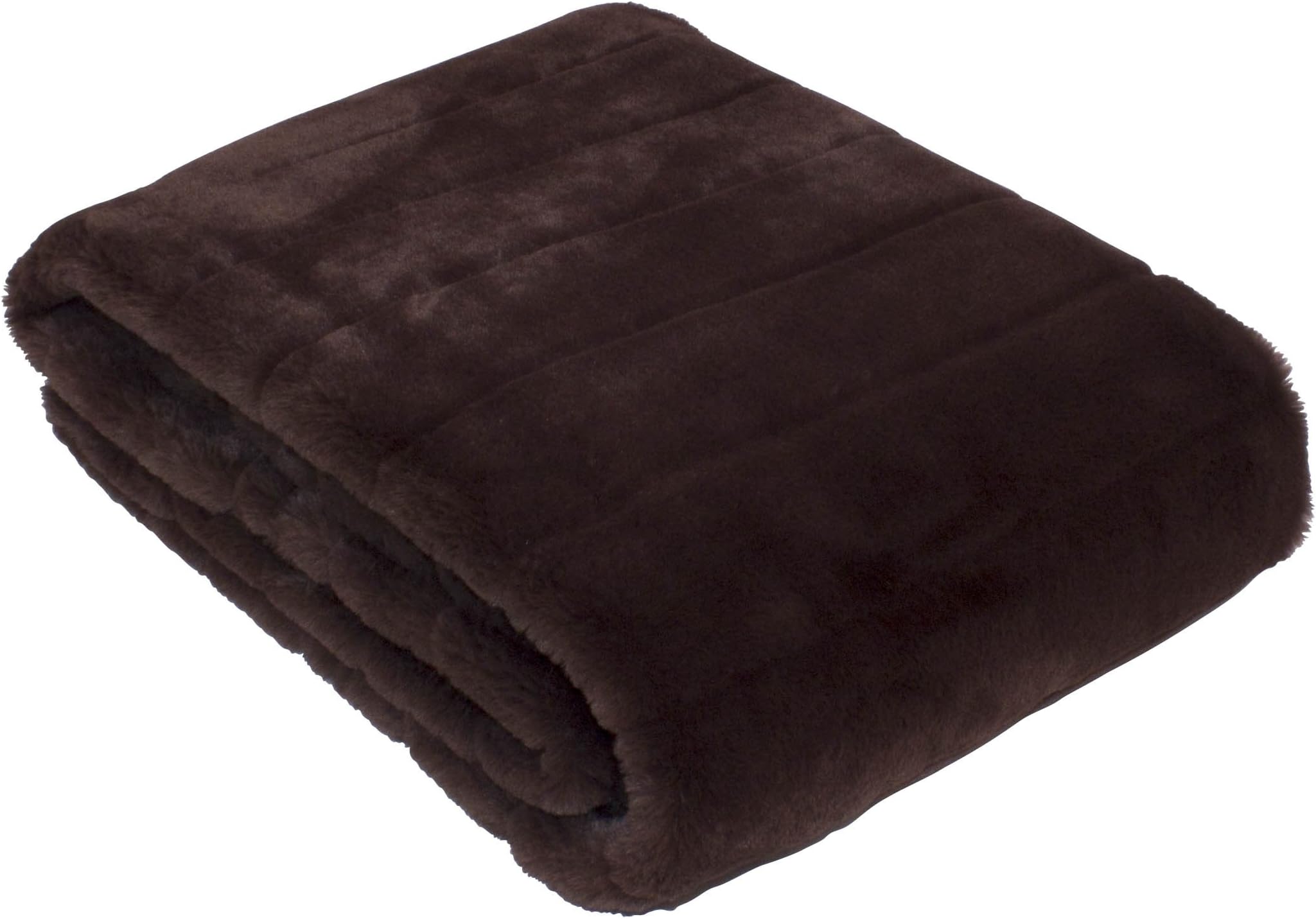 Cynthia Royce Elmer Rabbit Faux Fur Throw-Coffee Bean, Polyester, Dark Chocolate, Double
