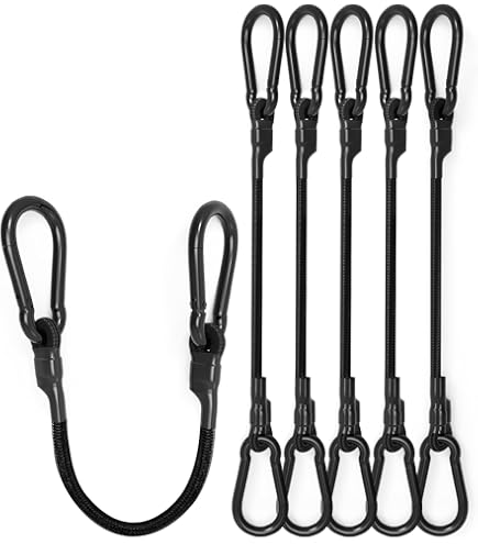 Lot De 8 Tendeurs élastiques Robustes De 183 Cm Pour Extérieur Avec Résistance Maximale à La Rupture De 86,2 Kg, Sangles élastiques Avec Crochets à Mousqueton Améliorés Pour Porte-bagages, Cargo