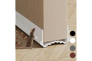 COFEETBO Under Door Draft Stoppers, 39" L Free Cutting Length Dust Noise Insulation Self Adhesive Door Draft Blocker (White)