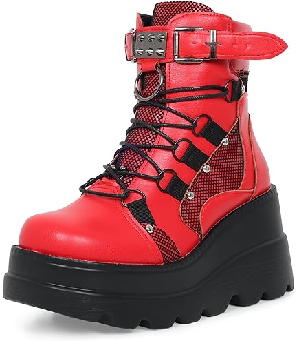 Amazon.com: ZKXYFFS Womens Goth Ankle Booties Chunky High Heel
