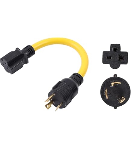 NEMA L6-20P to L6-30R 240V 20 Amp Twist Lock 3 Prong Male Plug to