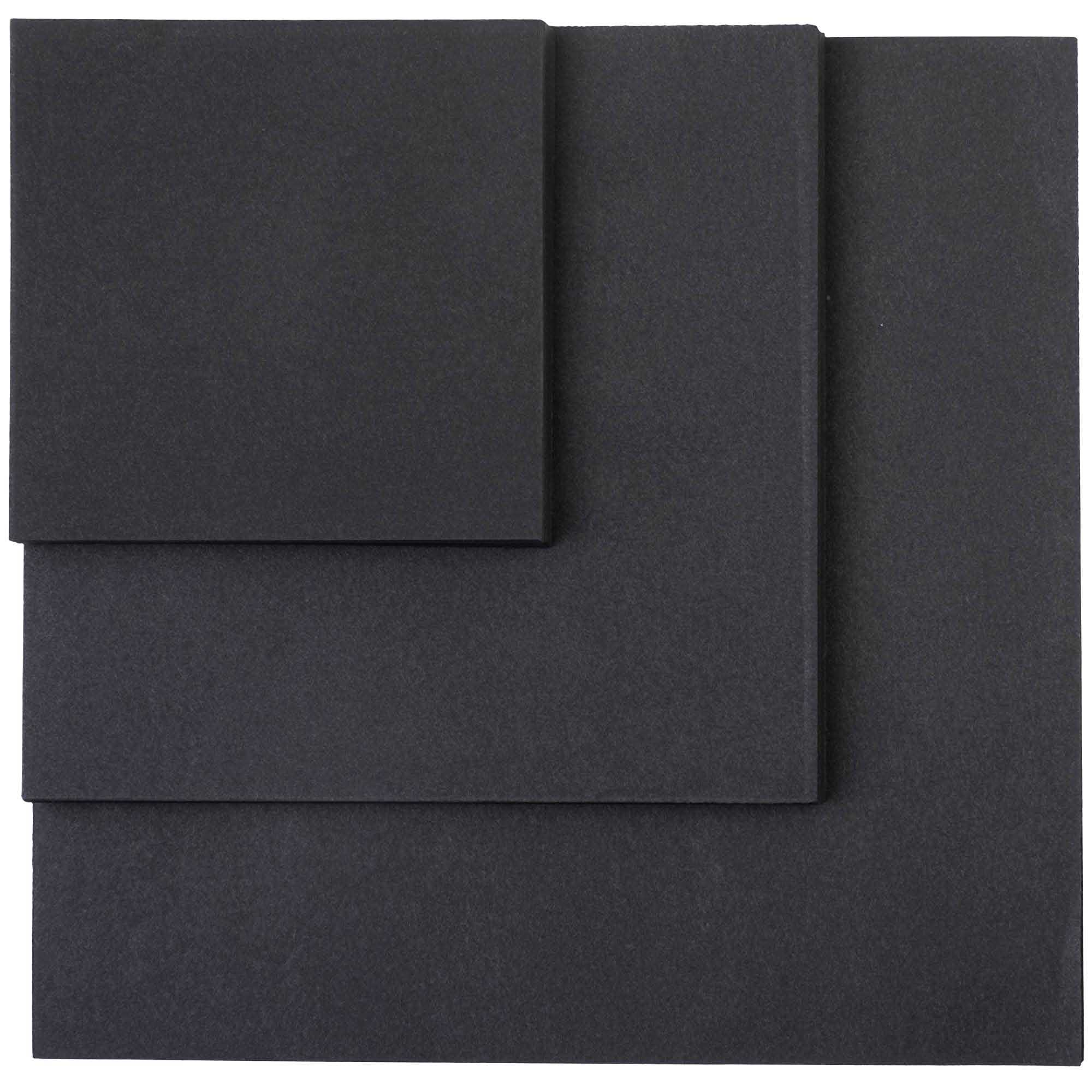 Tritart Origami Paper Black | 225 Sheets Double-Sided Origami Folding Paper Black | Craft Paper Set 80 g/m² | 75 Sheets Each 20 x 20 cm and 15 x 15 cm and 10 x 10 cm