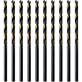 MAXTOOL No.7 10pcs Identical Jobber Length Drills Dia 0.201 HSS M2 Twist Drill Bits Wire Gauge Gage Numbered Straight Shank Drills; JBN02H10R07P10