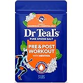 Dr Teal's Epsom Salt Magnesium Soak, Pre &amp; Post Workout with Menthol &amp; Essential Oils, 3 lbs