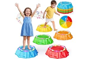 Flooyes Stepping Stones for Kids, 6pcs Light up & Music Non-Slip Stepping Stones, Sensory Toy for Toddler Balance & Coordinat