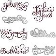4PCS Alphabets Die for Card Making DIY Scrapbooking Get well Soon,With Sympathy,Best wishes,Thinking of ryou words Metal Cutting Dies for Paper Crafting Handmade Crafts Scrapbooking Supplies