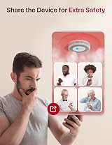X-Sense Wi-Fi Smoke CO Alarm Home Voice Alerts Wireless Interlinked SBS50 Base view 6