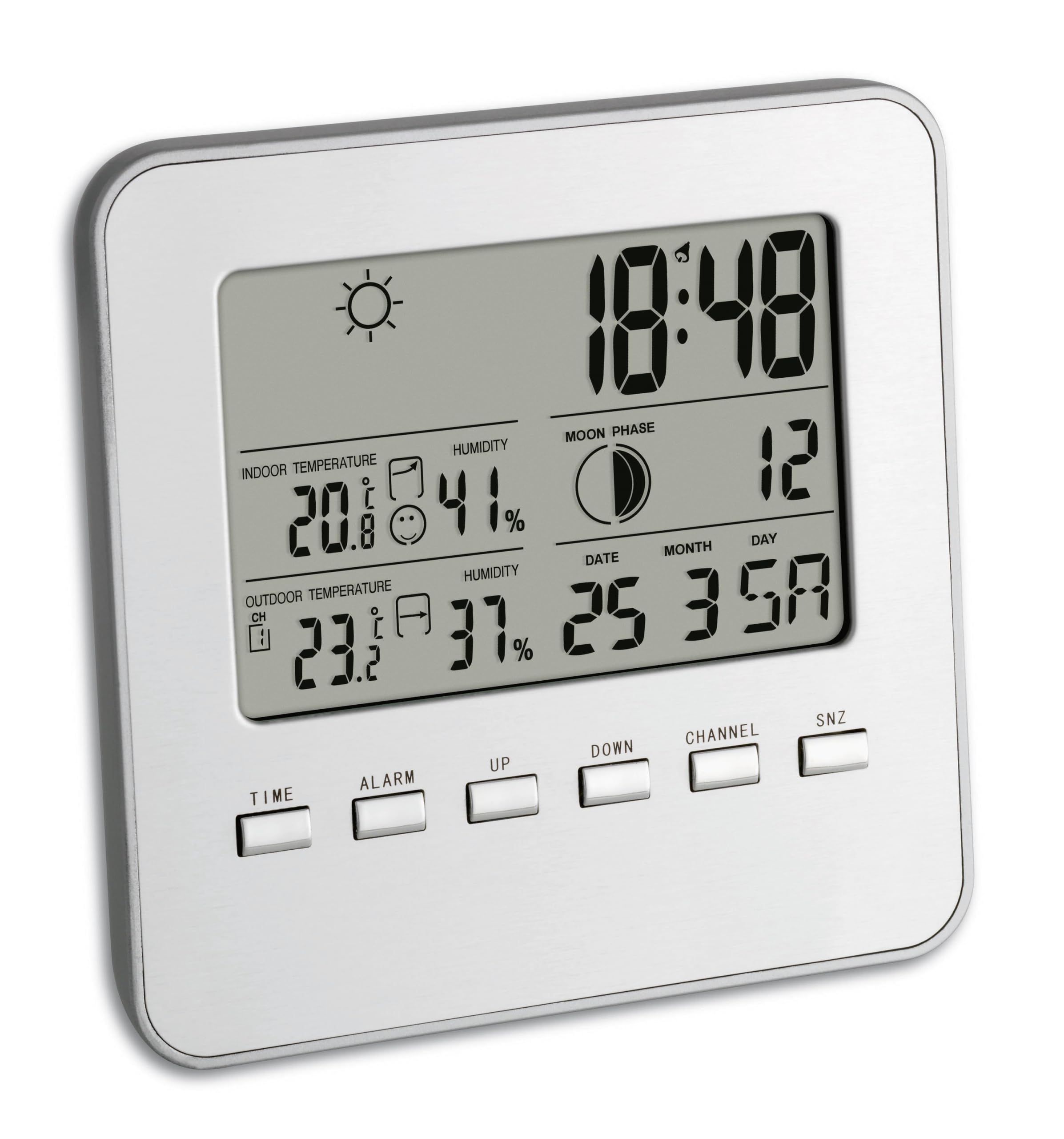 TFA Dostmann 35.1098 Quadro Digital Wireless Weather Station (silver)