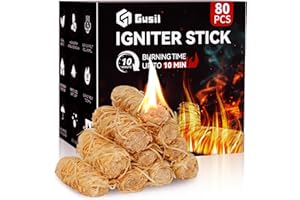 80 pcs Fire Starter - Natural Large-Size Fire Starters for Fireplace, Pellet Stove & Wood, Campfires, Camping, Fire Pit, Smok