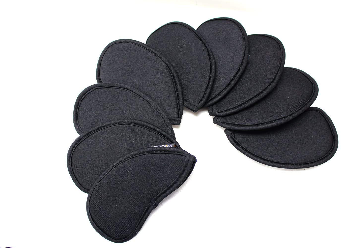 POSMA CC020K Golf Iron Club Head Covers 9pcs Set X 3 sets with 1pc Black Cinch Sack Carry Bag