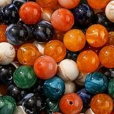 ANCADN 16mm Acrylic Beads Multicolor Acrylic Bead Pen Bubblegum Beads DIY Beading Hairband Bracelets Necklace Craft for DIY Jewelry Making (Brown Green)