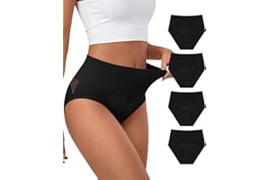 MEIYATING High Waisted Underwear for Women - Light Tummy Control Underwear, Stretch Nylon Briefs Breathable Full Coverage