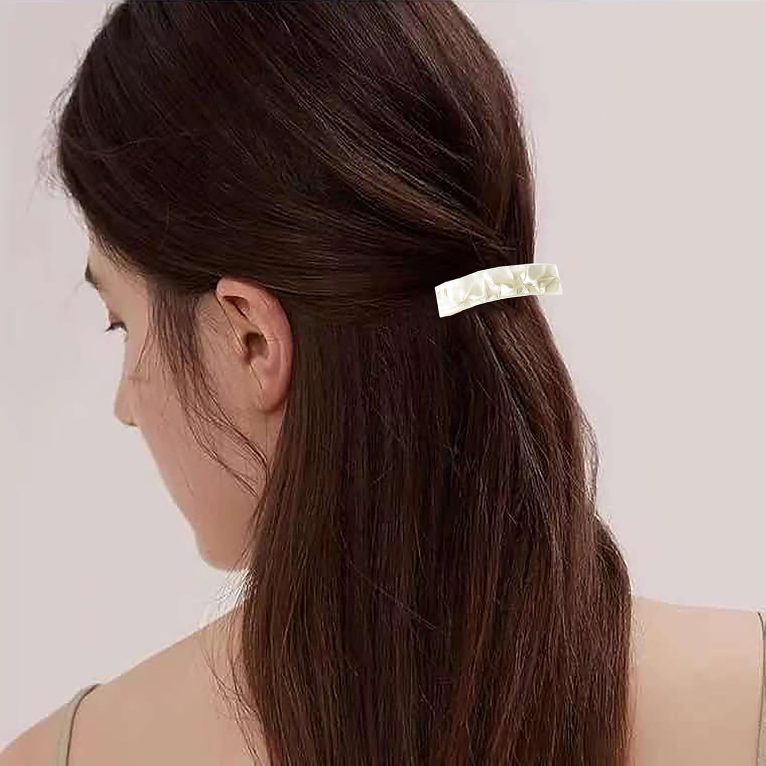 Sevendoo French Hair Barrettes Romantic Retro Marbling Hair Clip Medium Rectangular Automatic Hair Pins for Women Girl Lady 4 Pack : Beauty