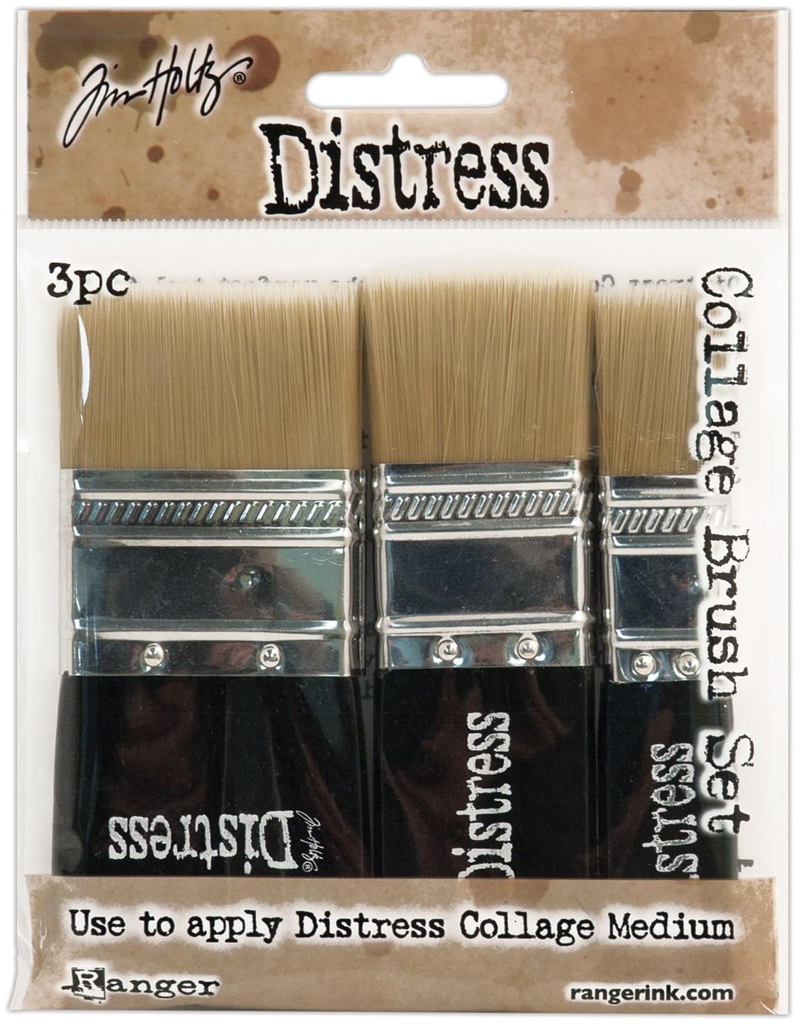 Ranger Distress Collage Brush, , Pack of 3