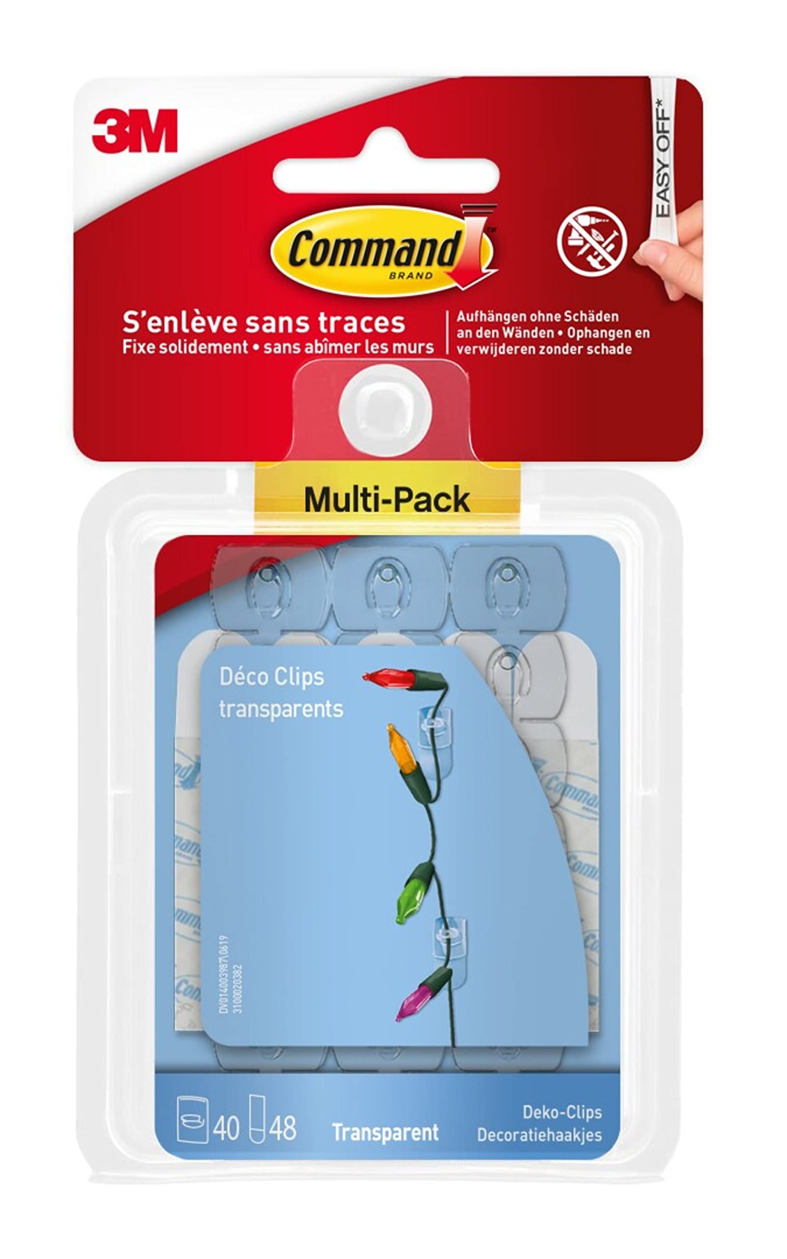 Command 17026CLR Decorative Clips, Transparent, Standard