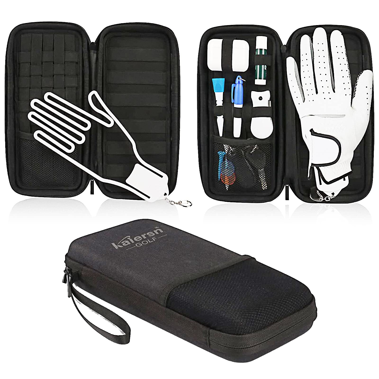 Rilime Golf Glove Holder,Golf Glove Case Golf Accessories for Storage Phone,Gloves, Tees, Divot Tools, Ball Markers and Repair Tools,Golf Accessories for Men & Women