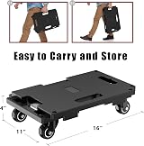 SOLEJAZZ Moving Furniture Dolly 200 KG Capacity 4 Wheel Heavy Duty Black view 2