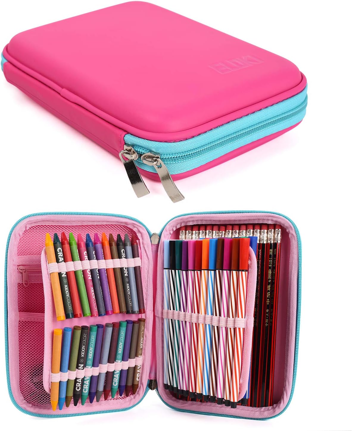 Pencil Case, Zipper Pen Case Perfect Storage for Colored Pencils, Gel Pens, Markers, Craft Supplies for Boys and Girls (Pink)