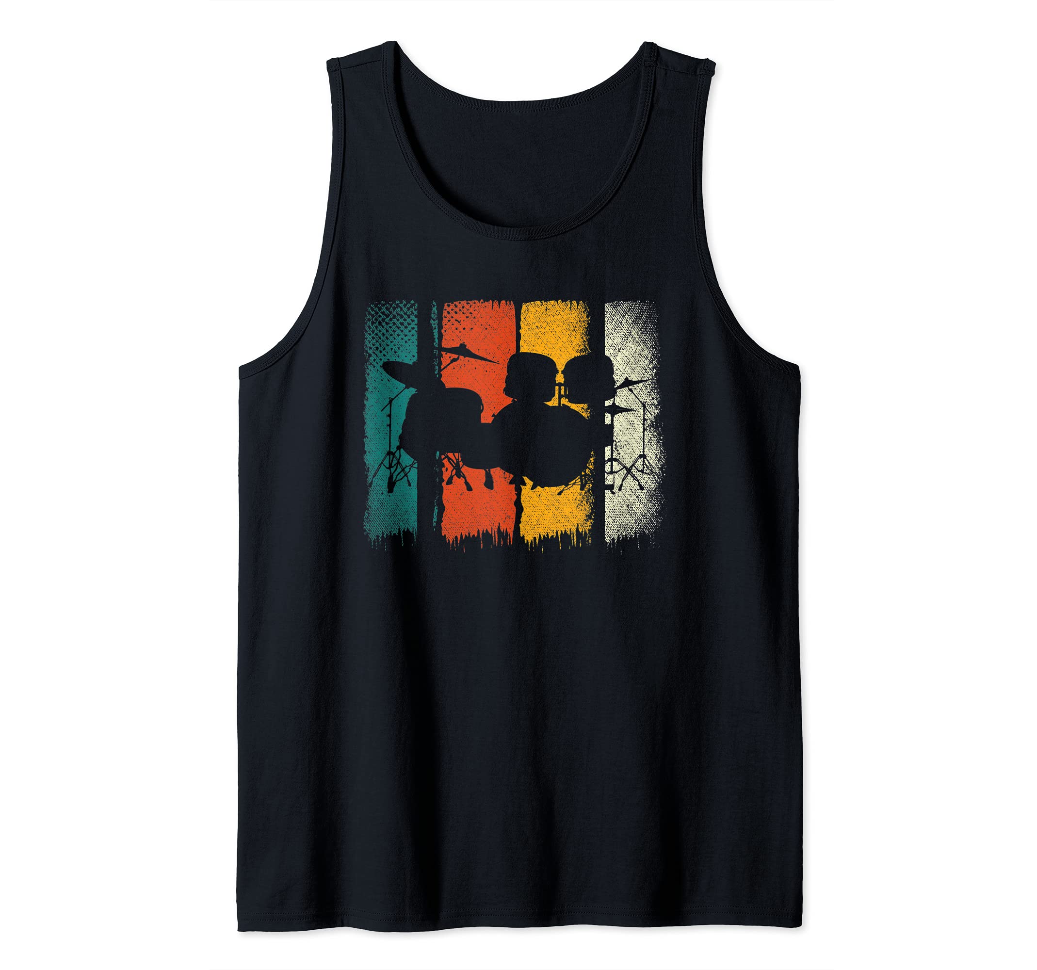 Retro Drums Player Drum Set Drummer Music Percussion Drums Tank Top