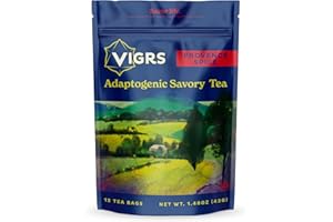 MAYA TEA Vigrs Sipping Broth Adaptogenic Herbal Steep Sachets with Savory Seasonings, Provence Spice French Flavor, Vegan, Keto, Gluten Free, Intermittent Fasting, and Natural, Pack of 12