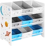 SONGMICS Kids Shelf Toy Organizer 9 Storage Boxes White GKR33WT 62.5x29.5x60 cm view 1
