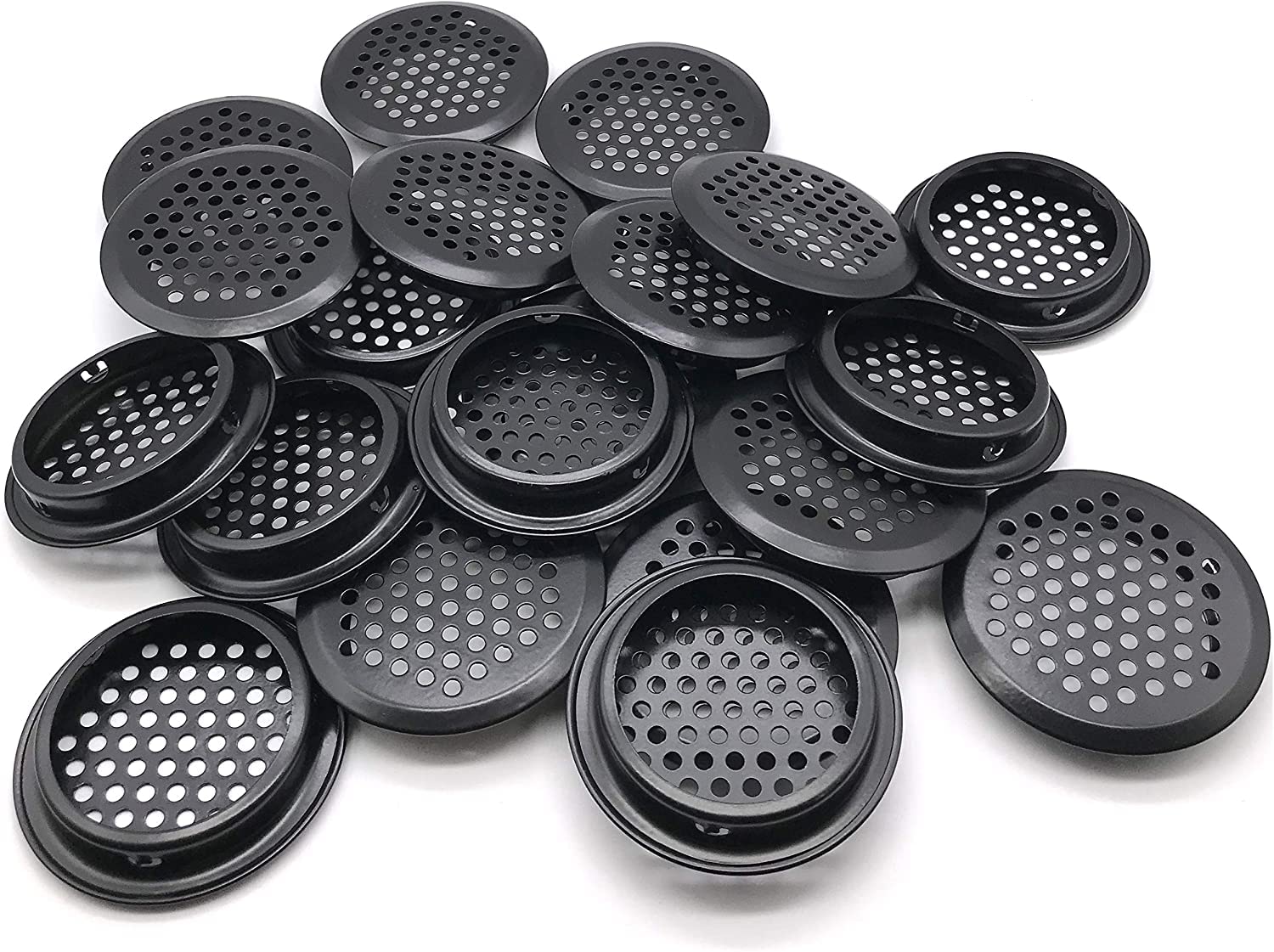 Photo 1 of JOMIANK 20PS Round Soffit Vents, 53mm/2'' Black Stainless Steel Circular Air Vent Mesh Hole Louver for Kitchen, Bathroom and Wardrobe