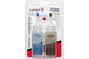 Five Minute Epoxy Glue Adhesive C-POXY 5 by CECCORP (4.25 Oz Combined) – Fast Setting, Quick Cure, Clear Epoxy Glue, General Purpose, 5 Minute