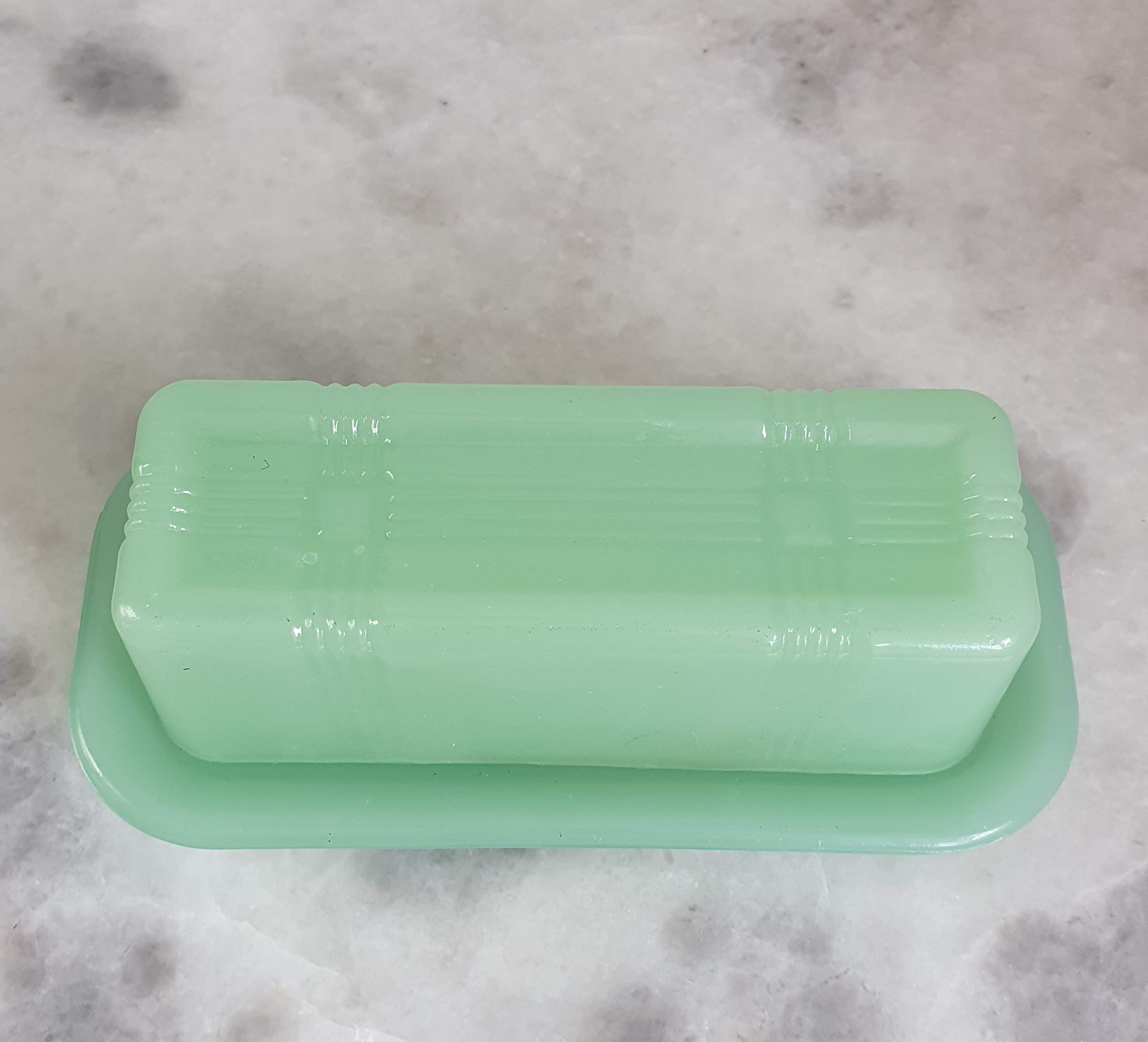Jadeite Depression Glass Butter Dish/Trinket Box