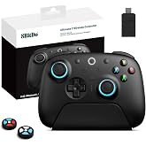 8Bitdo Ultimate 2 Wireless 2.4G Controller (Black) | For Windows PC, Apple, Steam &amp; Android, TMR Joystick, Star-Ring RGB Lights, Adjustable Trigger Locks, Charging Dock Included