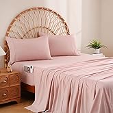 JSD Dusty Pink Twin Sheet Set with Side Pocket Corner Straps, 3 Piece Soft Kids Microfiber Bed Sheets Extra Deep Pocket