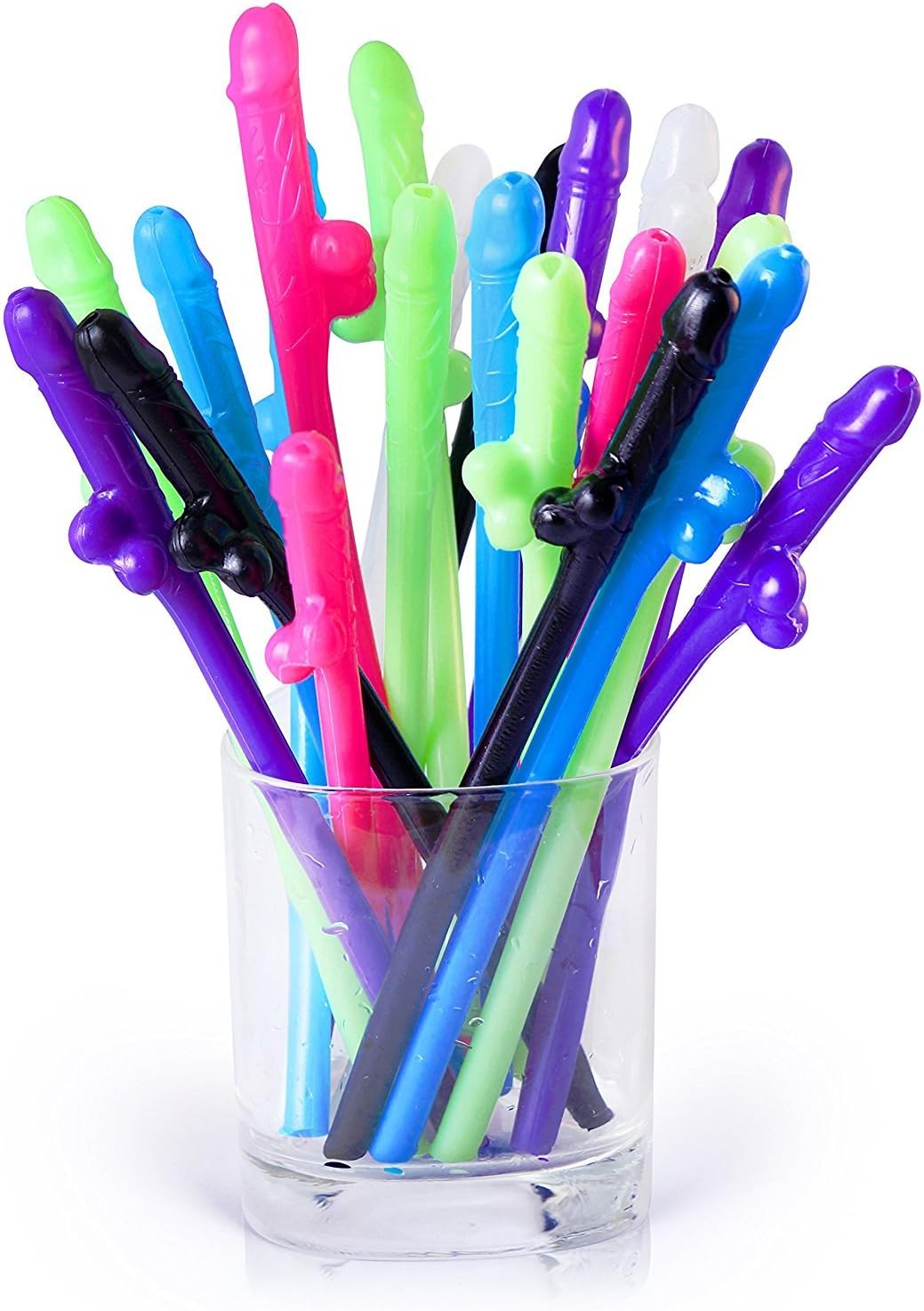 WORLDOV Party Bachelorette Straws Bachelor Party Supplies Girls Drinking Favors Colorful 7 Inch Long Funny Willy for Birthday Party,Single Party,Wedding Shower,Pack of 55 Pieces