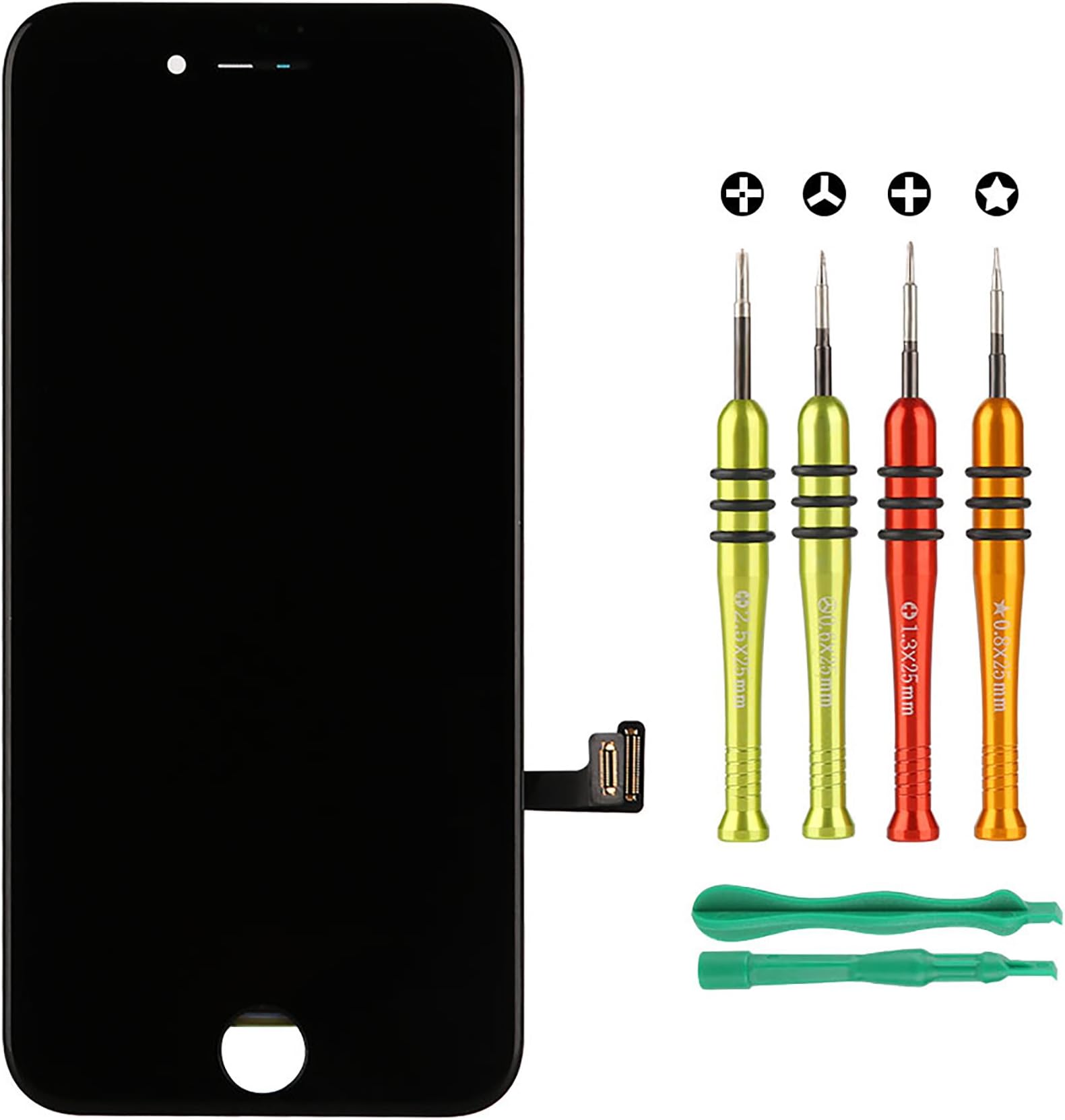 iPhone 7 4.7 inch (Black) Premium Quality Replacement Digitizer & Touch Screen LCD Assembly With A Practical Repair Tool Set Kit to Revive Your Damaged, Cracked iPhone 7 Screen