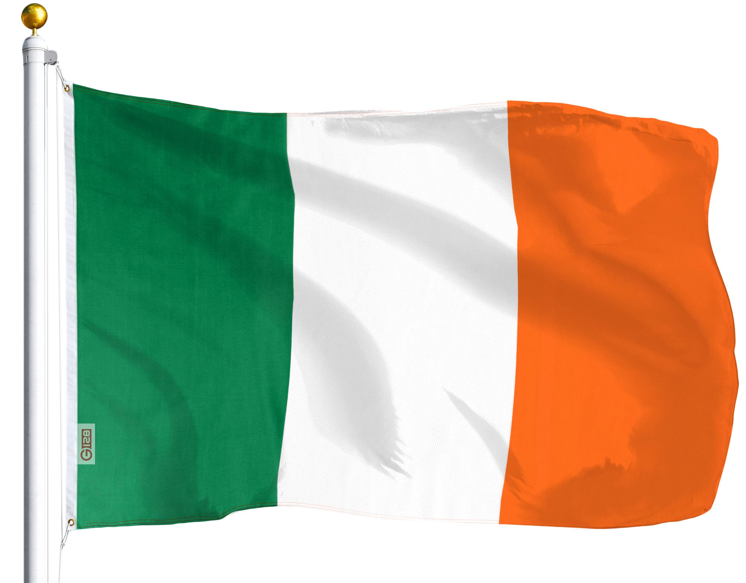 G128 Irish National Flag 3x5 Ft – St. Patrick’s Day Decor, Fade-Resistant, Vivid Colors, Double-Stitched Polyester, Brass Grommets, Durable Ireland Flag for Indoor & Outdoor — image 1