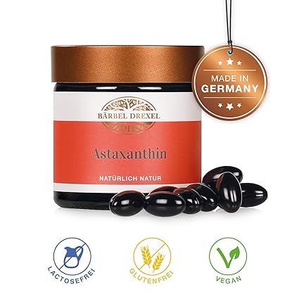 BÄRBEL DREXEL Astaxanthin Premium Energy REAL 4mg (40 Kapseln) 100% Vegane Herstellung (Made in Germany) Antioxidant Hawaiian