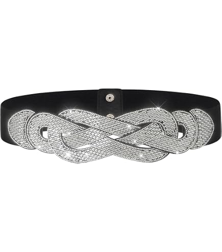 Grevosea 3 Pieces Sequin Belt Dress Belts for Women, Gold  display picture 1